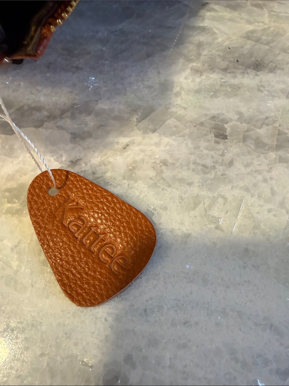 Pebbled Shoulder Tote in Cognac Brown with Gold Hardware - Picture 2 of 3